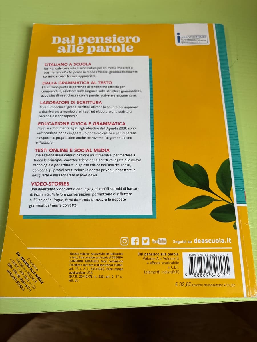 DAL PENSIERO ALLE PAROLE VOLUME A+EBOOK+VOLUME B SCRITTURA+EBOOK - foto 2