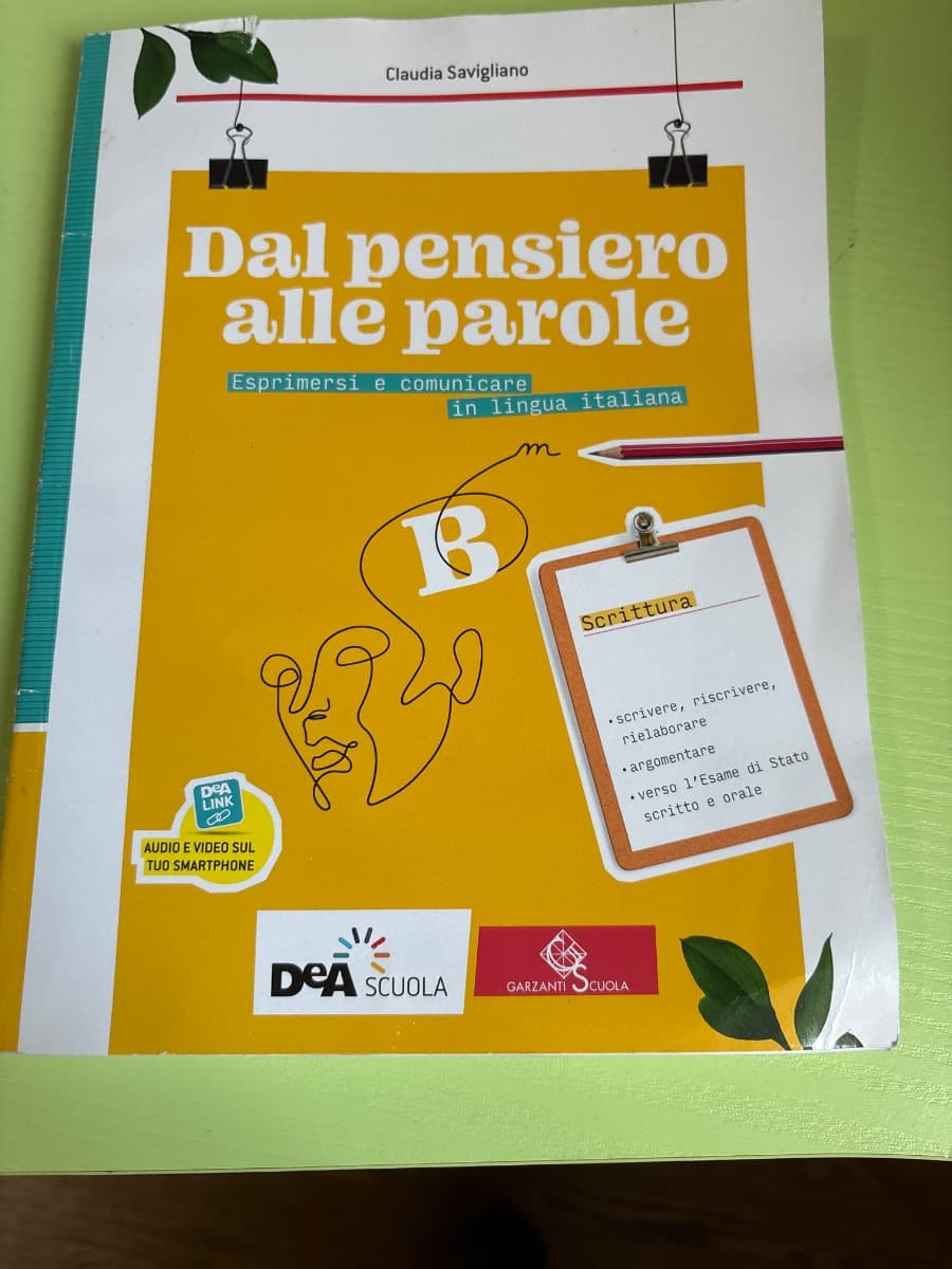 DAL PENSIERO ALLE PAROLE VOLUME A+EBOOK+VOLUME B SCRITTURA+EBOOK - foto 1