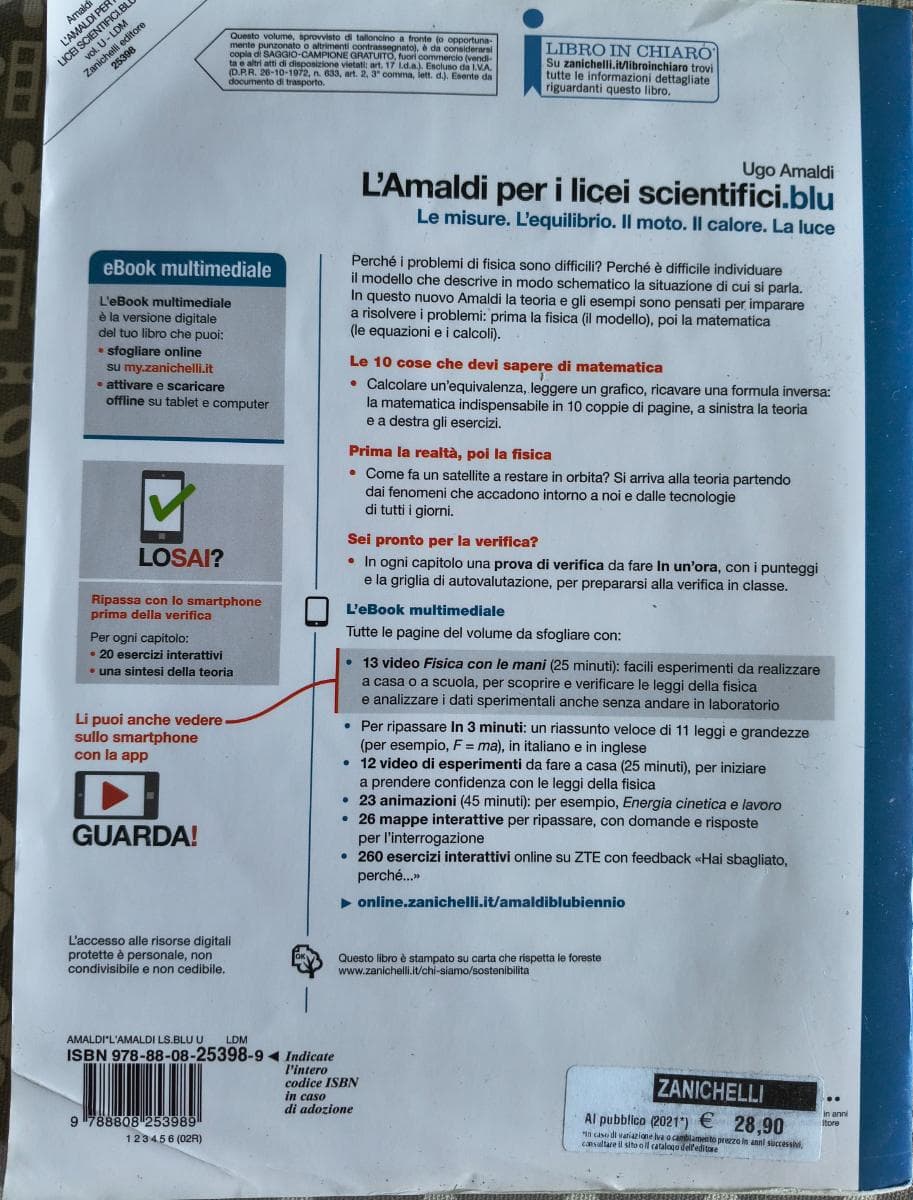 AMALDI PER I LICEI SCIENTIFICI BLU (L') - VOLUME UNICO (LDM) - foto 2
