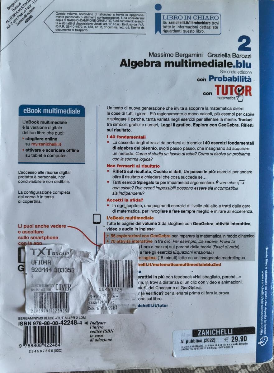 MATEMATICA MULTIMEDIALE.BLU - VOLUME ALGEBRA CON PROBABILITÀ 2 + TUTOR (LDM) - foto 2