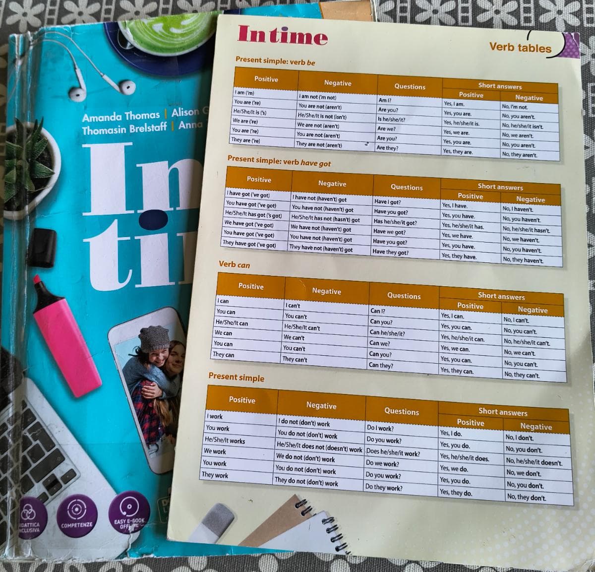 IN TIME - STUDENT'S BOOK & WORKBOOK 1+FASCICOLO IN OUR TIMES+TAVOLA DEI VERBI - foto 1
