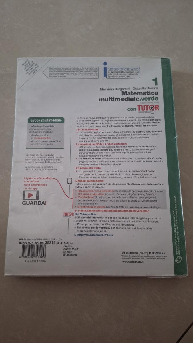 MATEMATICA MULTIMEDIALE.VERDE 2ED. - VOL. 1 CON TUTOR (LDM) - foto 2