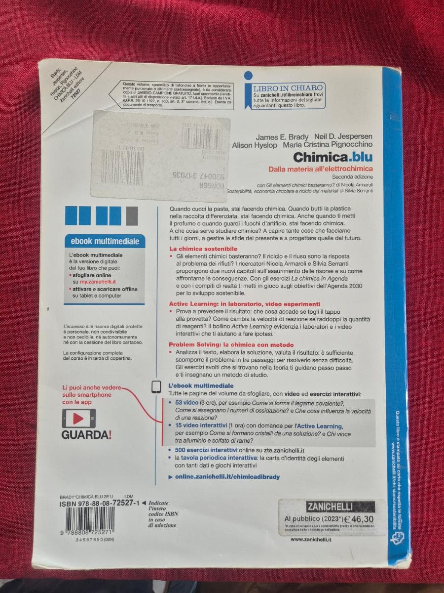CHIMICA.BLU 2ED. - VOL. U DALLA MATERIA ALL'ELETTROCHIMICA (LDM) - foto 2