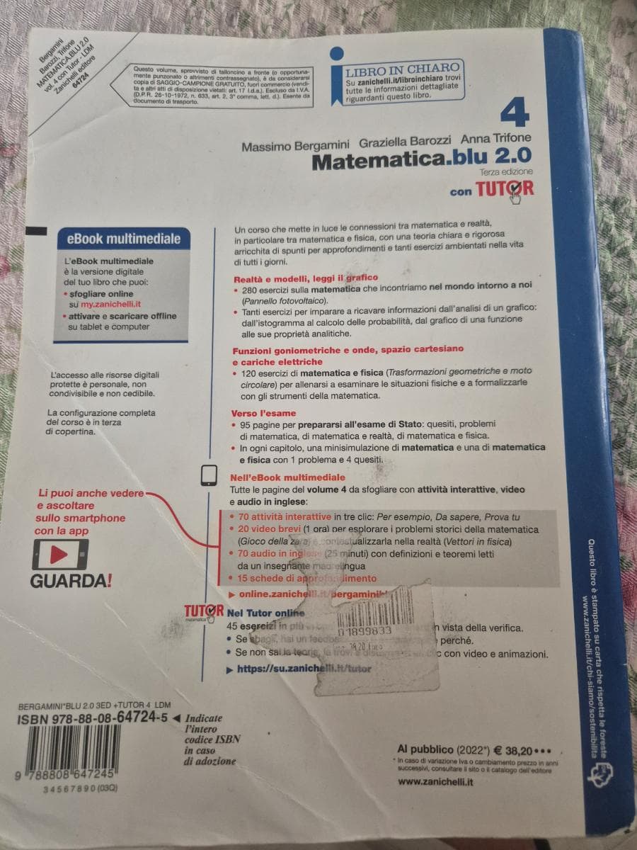 MATEMATICA BLU 2.0 3ED. - VOL. 4 CON TUTOR (LDM) - foto 2