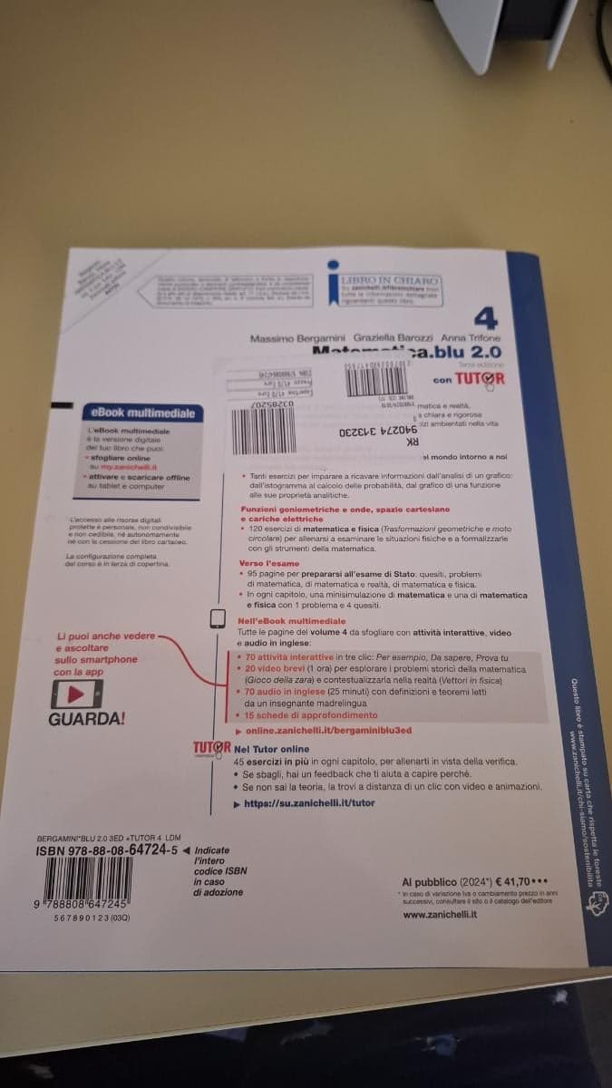 MATEMATICA BLU 2.0 3ED. - VOL. 4 CON TUTOR (LDM) - foto 2