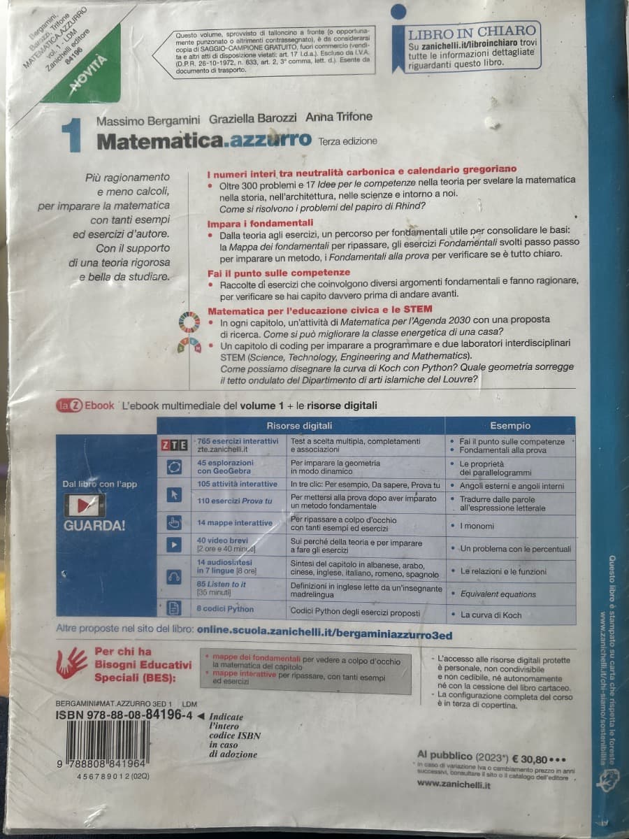 MATEMATICA.AZZURRO 3ED. - VOLUME 1 (LDM) - foto 2