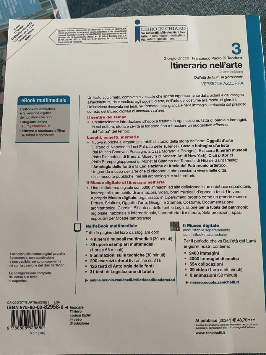 ITINERARIO NELL'ARTE 4A EDIZIONE VERSIONE AZZURRA - VOLUME 3 (LDM) - foto 2