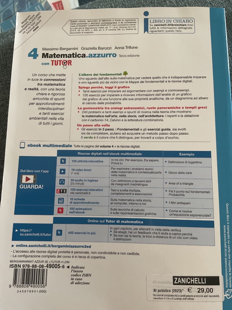 MATEMATICA.AZZURRO 3ED. - VOL. 4 CON TUTOR (LDM) - foto 2