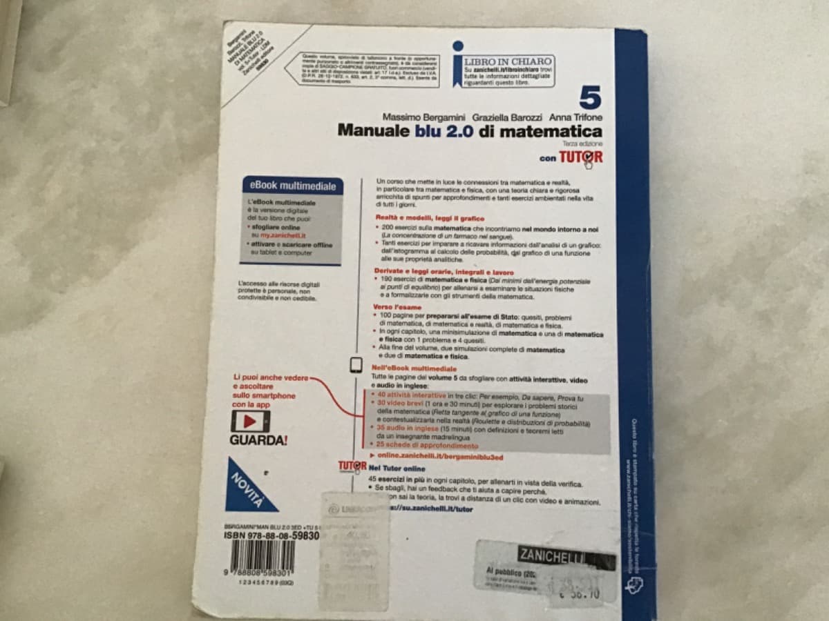 MANUALE BLU 2.0 DI MATEMATICA 3ED. - VOL. 5 CON TUTOR (LDM) - foto 2