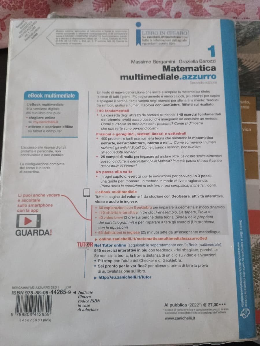 MATEMATICA MULTIMEDIALE.AZZURRO 2ED. - VOL. 1 (LDM) - foto 2
