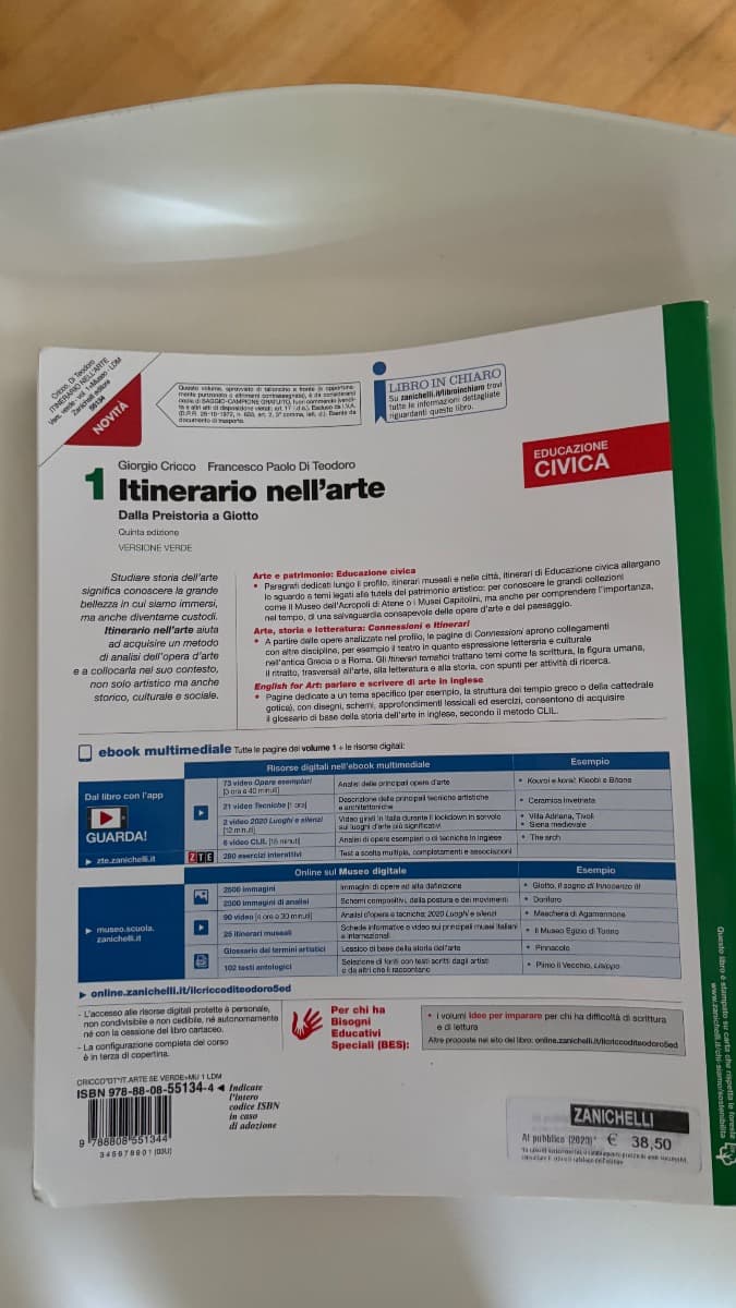 ITINERARIO NELL'ARTE EDIZIONE VERDE 5ED - VOLUME 1 (LDM) - foto 2