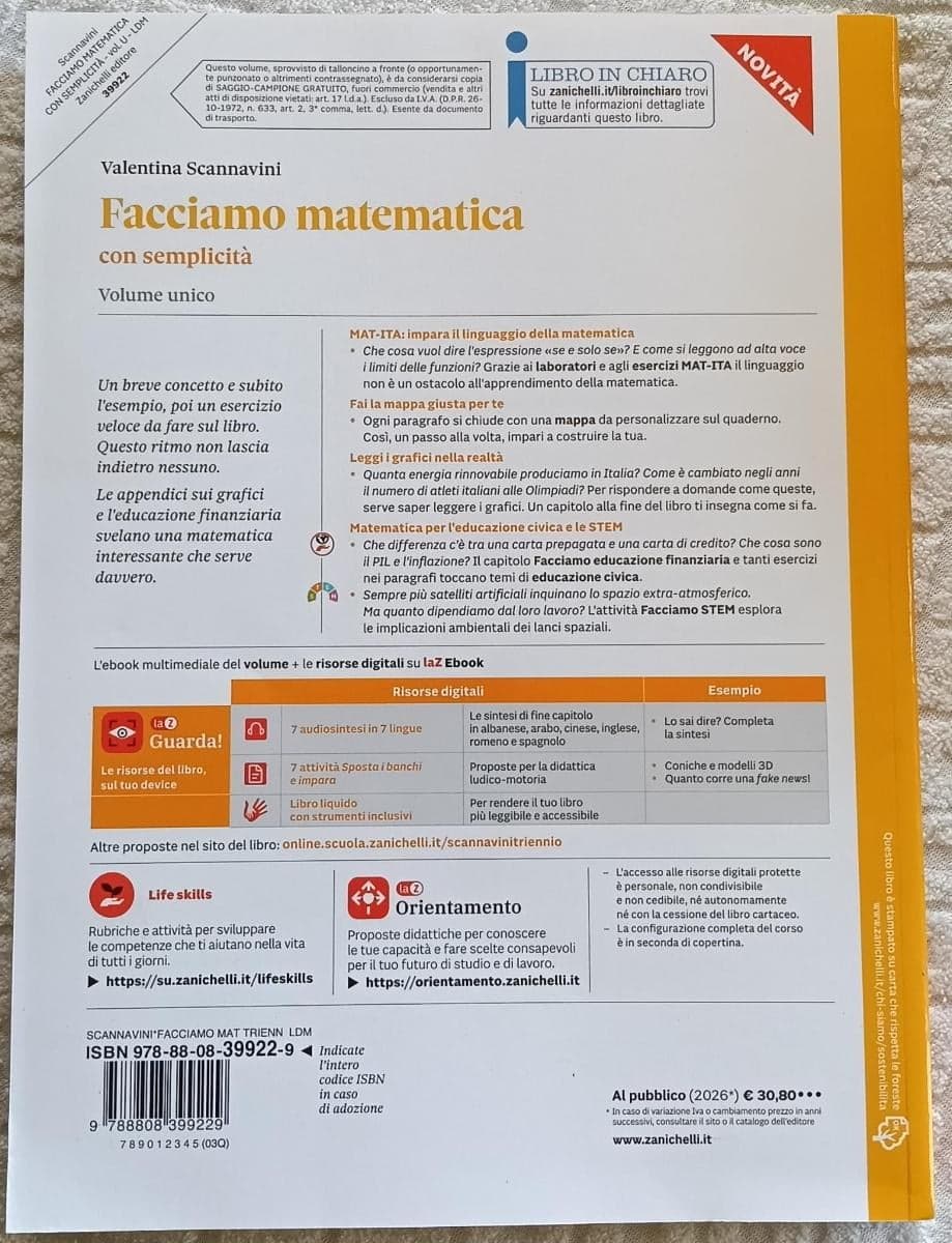 FACCIAMO MATEMATICA CON SEMPLICITÀ - VOLUME UNICO (LDM) - foto 2