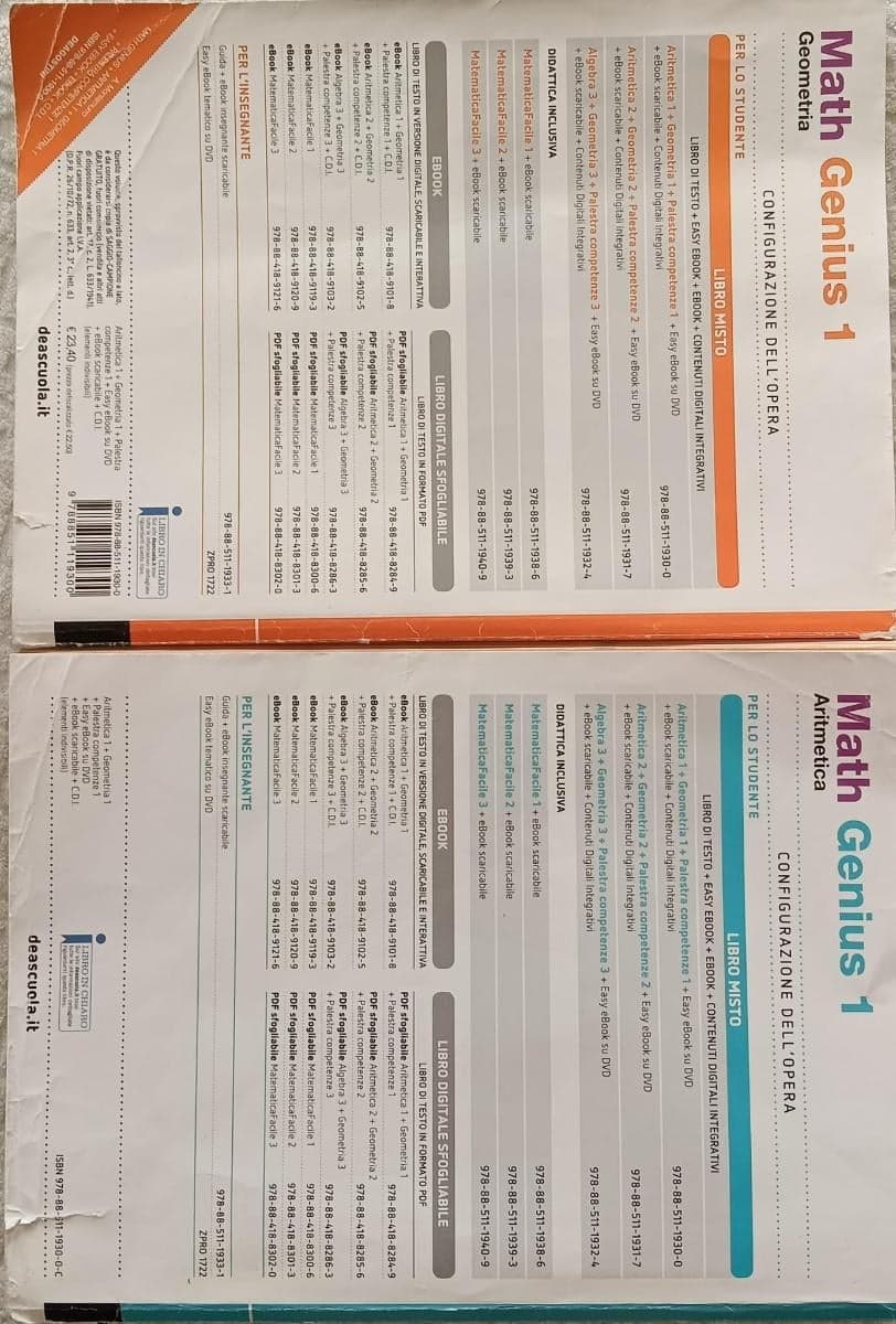 MATH GENIUS ARITMETICA 1 + GEOMETRIA 1 + EBOOK (ANCHE SU DVD) - foto 2