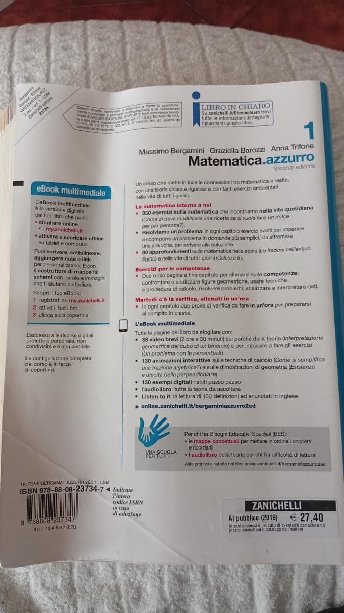 MATEMATICA.AZZURRO 2ED. - VOLUME 1 (LDM) - foto 2