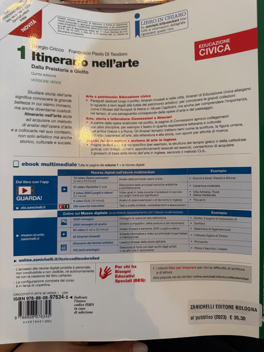 ITINERARIO NELL'ARTE EDIZIONE VERDE 5ED - VOLUME 1 (LDM) - foto 2