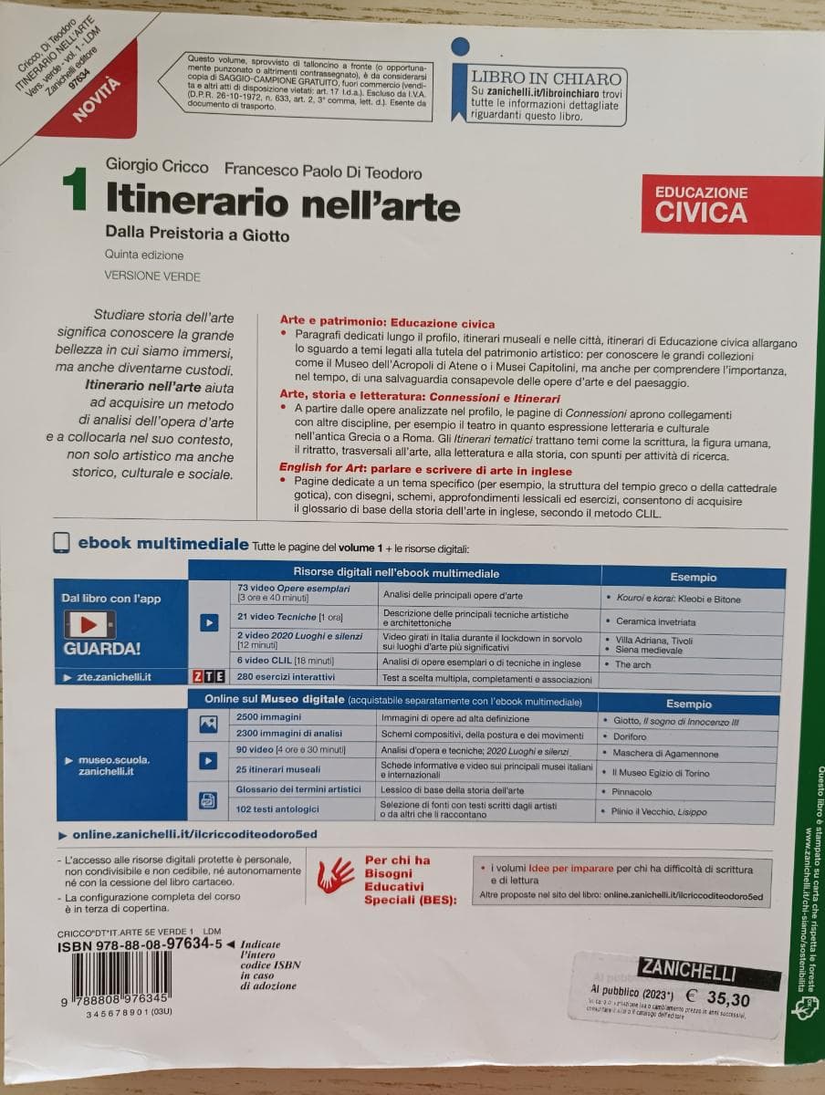 ITINERARIO NELL'ARTE EDIZIONE VERDE 5ED - VOLUME 1 (LDM) - foto 2