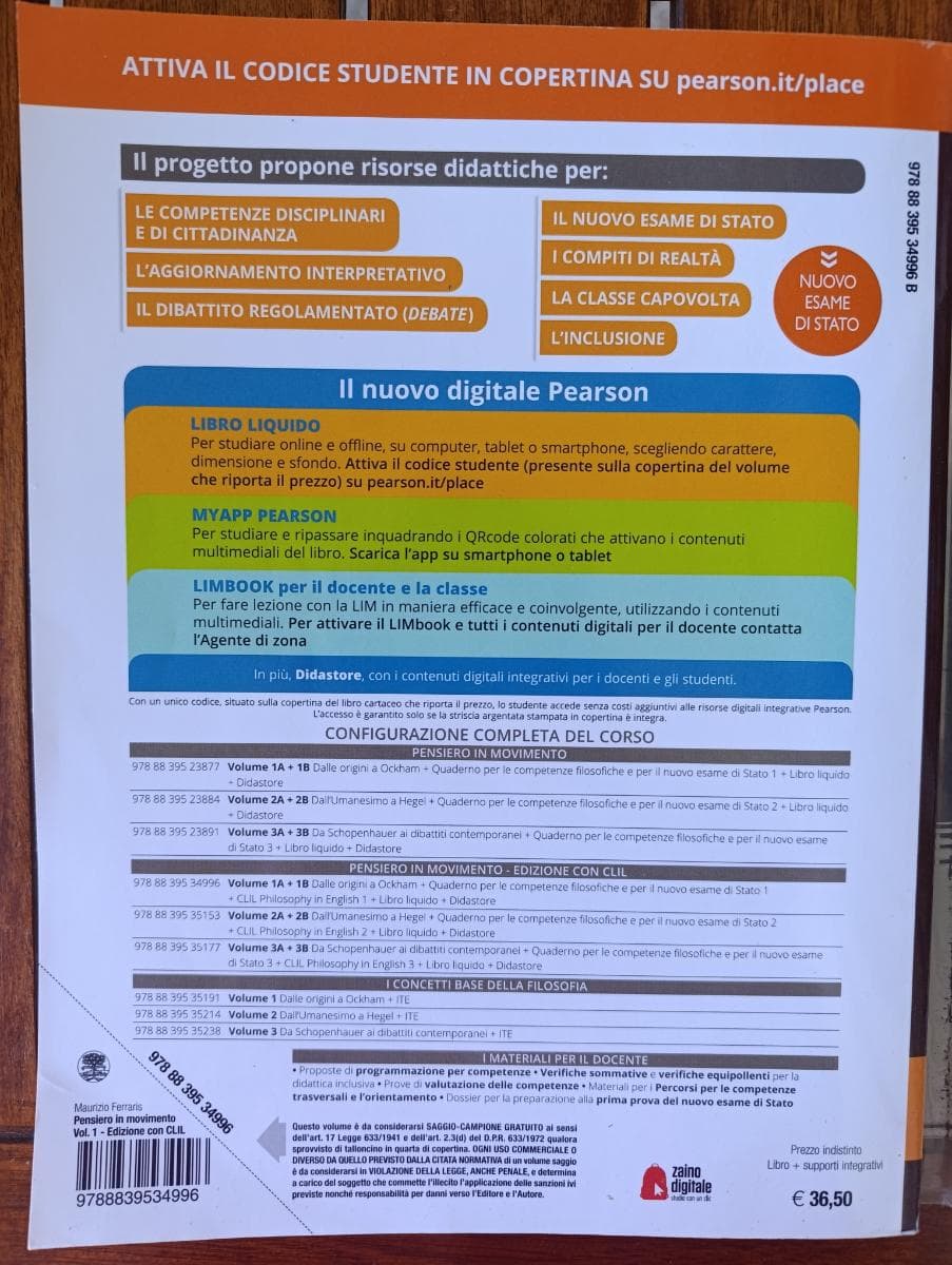 PENSIERO IN MOVIMENTO 1 - EDIZIONE CON CLIL - foto 2