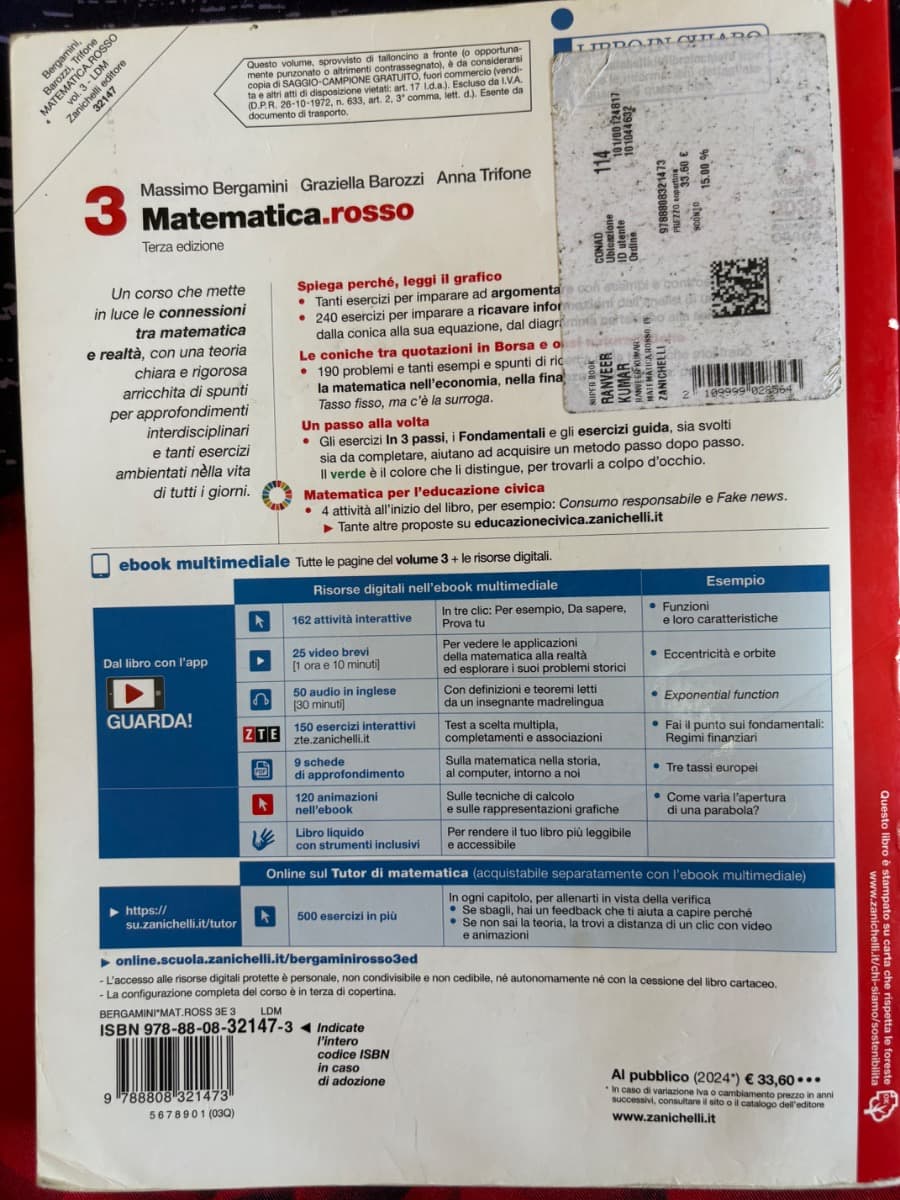 MATEMATICA.ROSSO 3ED - VOLUME 3 (LDM) - foto 2