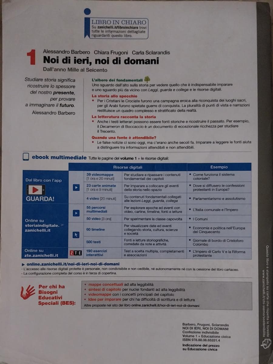 NOI DI IERI, NOI DI DOMANI - CONF. VOL. 1 + EDUCAZIONE CIVICA (LDM) - foto 2