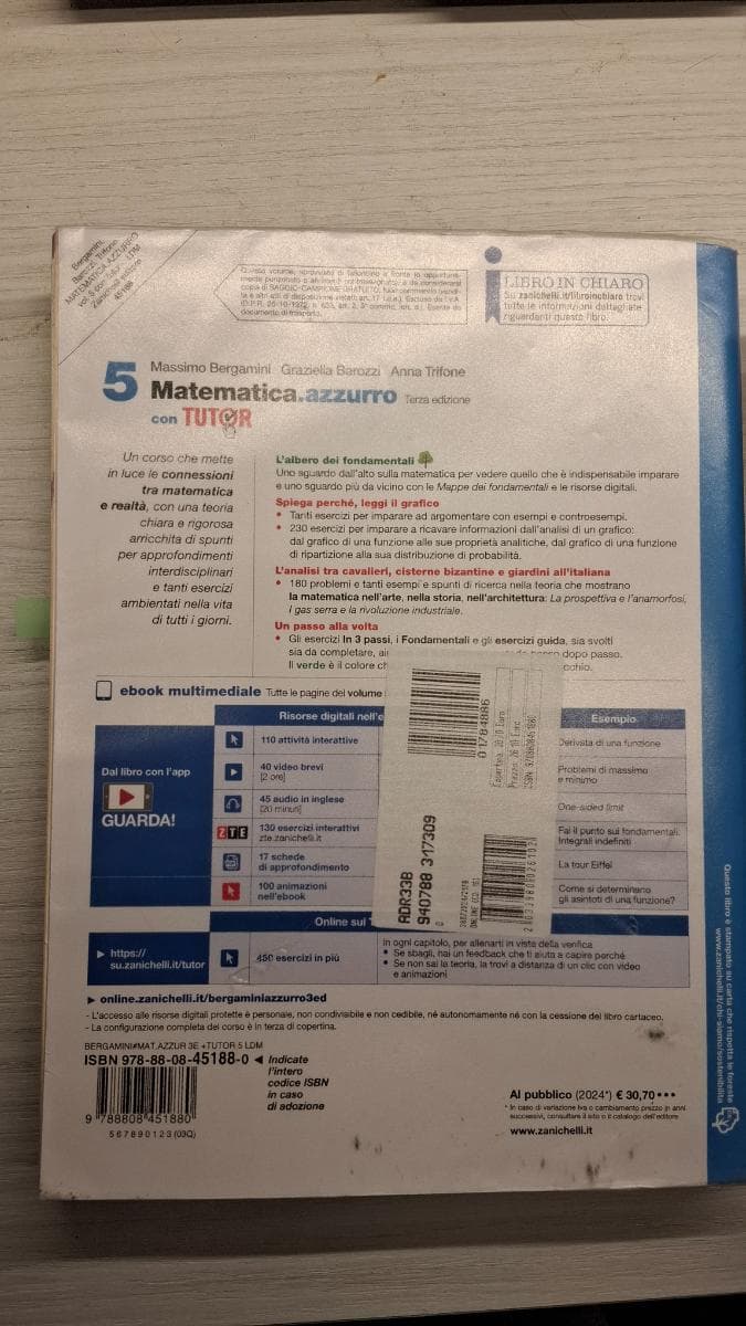 MATEMATICA.AZZURRO 3ED. - VOL. 5 CON TUTOR (LDM) - foto 2