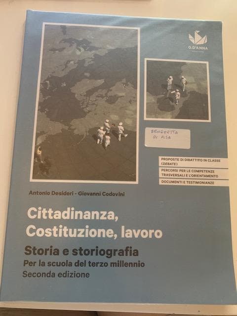 Cittadinanza, costituzione, lavoro storia e storiografia di Desideri e Codovini - foto 1