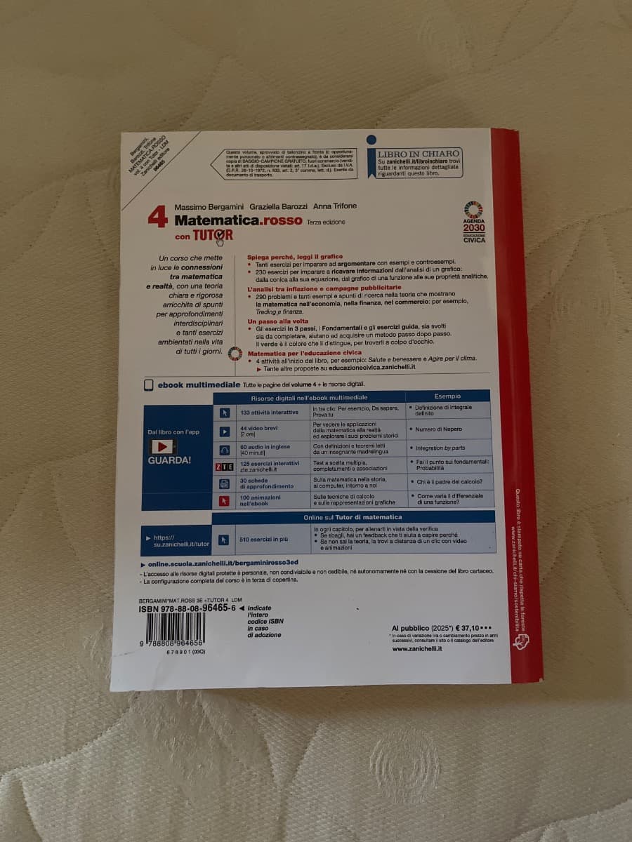 MATEMATICA.ROSSO 3ED - VOLUME 4 CON TUTOR (LDM) - foto 2