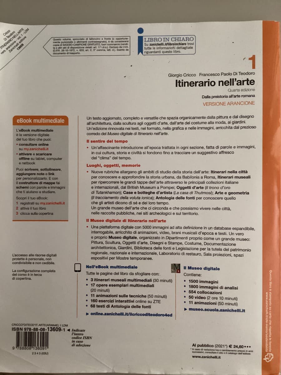 ITINERARIO NELL'ARTE 4A EDIZIONE VERSIONE ARANCIONE - VOL. 1 + MUSEO (LDM) - foto 2