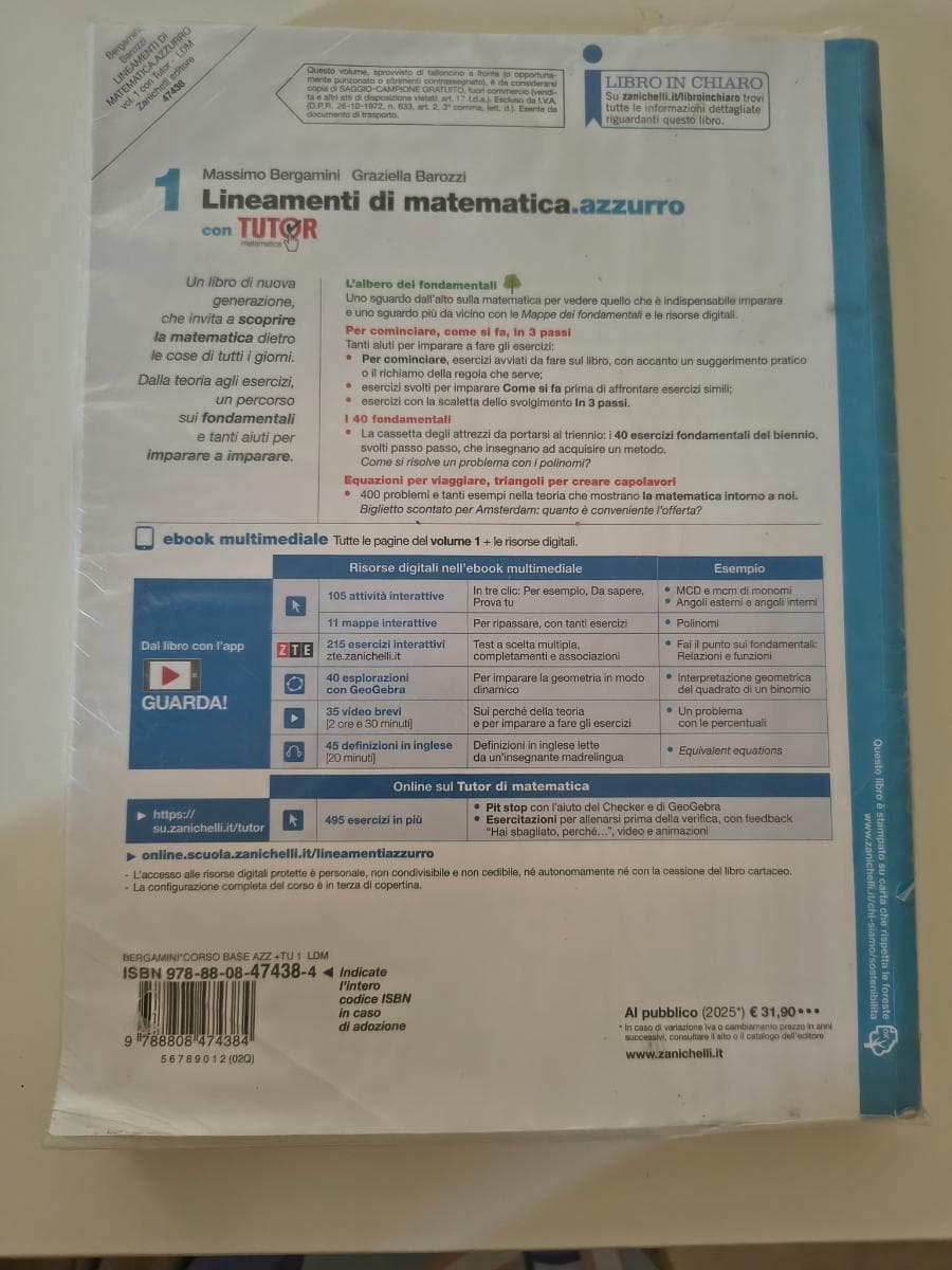LINEAMENTI DI MATEMATICA.AZZURRO - VOL. 1 CON TUTOR (LDM) - foto 2