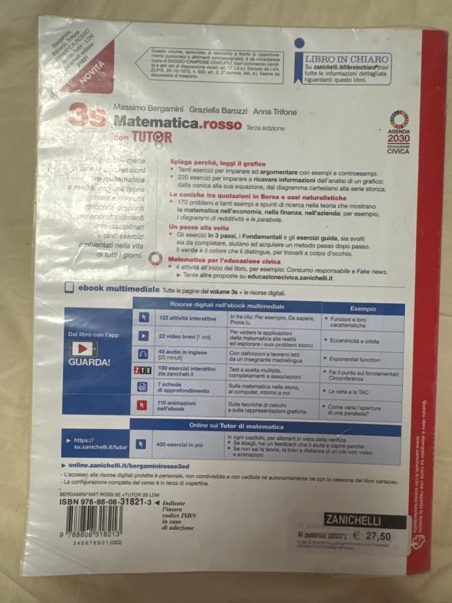 MATEMATICA.ROSSO 3ED - VOLUME 3S CON TUTOR (LDM) - foto 2
