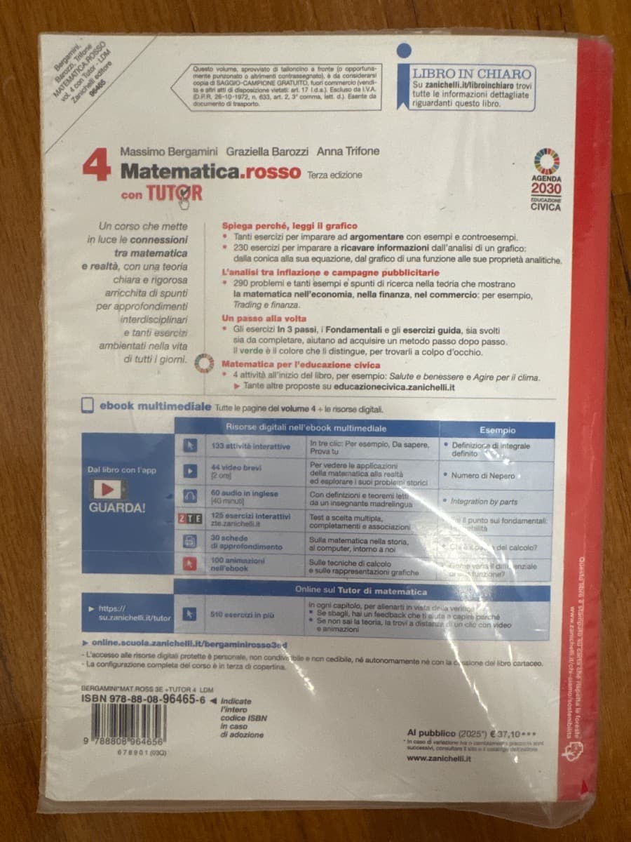 MATEMATICA.ROSSO 3ED - VOLUME 4 CON TUTOR (LDM) - foto 2