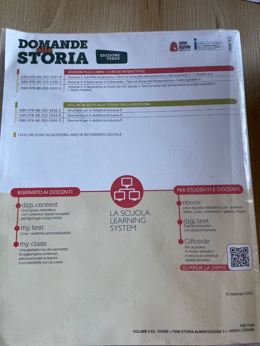 DOMANDE ALLA STORIA TR. VOL 5 KIT ALBERGHIERO VERDE - foto 2