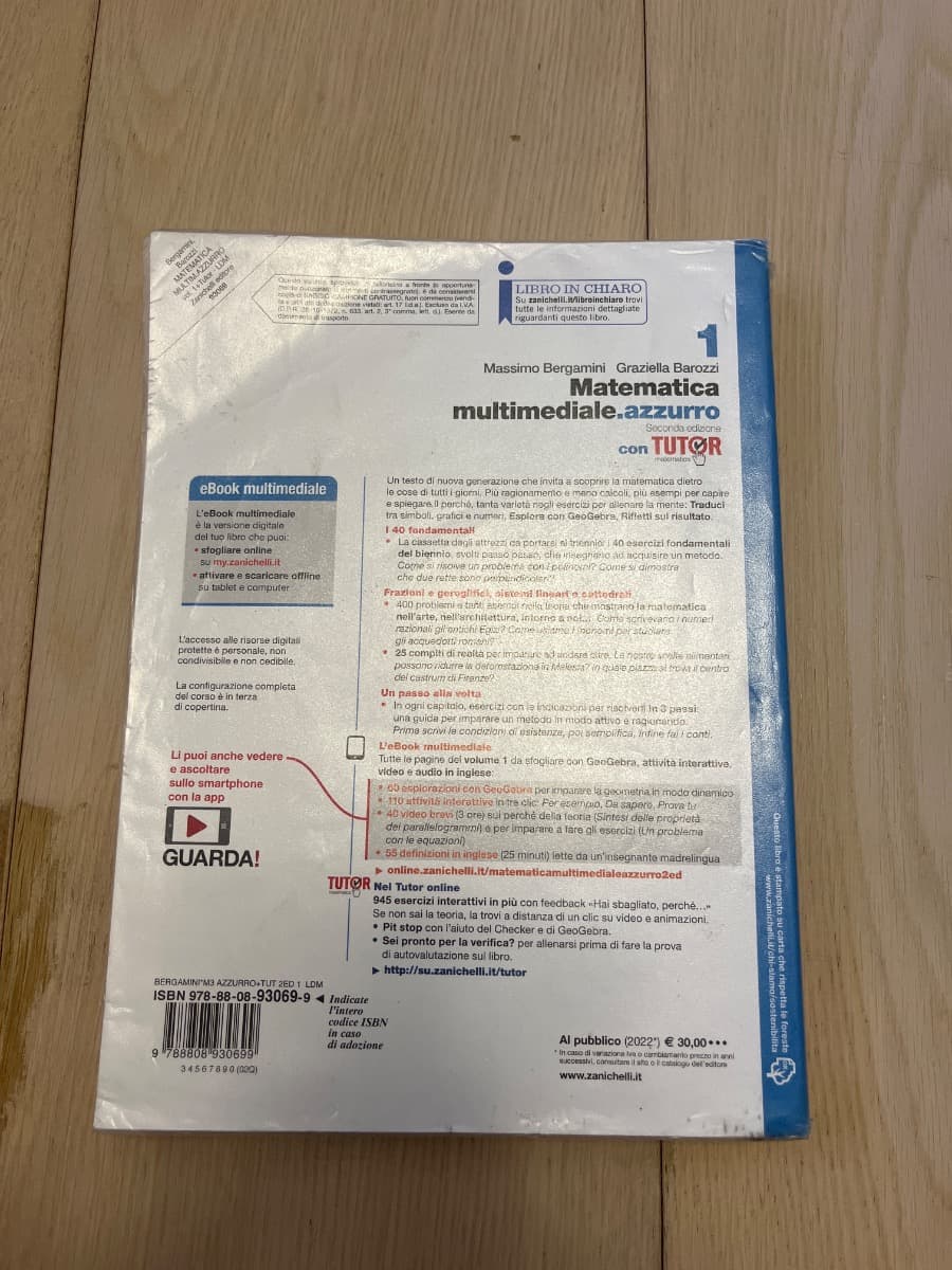 MATEMATICA MULTIMEDIALE.AZZURRO 2ED. - VOL. 1 CON TUTOR (LDM) - foto 2