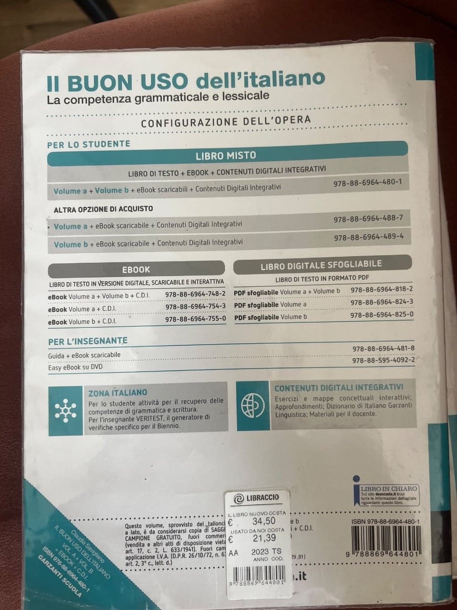BUON USO DELL'ITALIANO (IL) VOLUME A + EBOOK + VOLUME B + EBOOK - foto 2