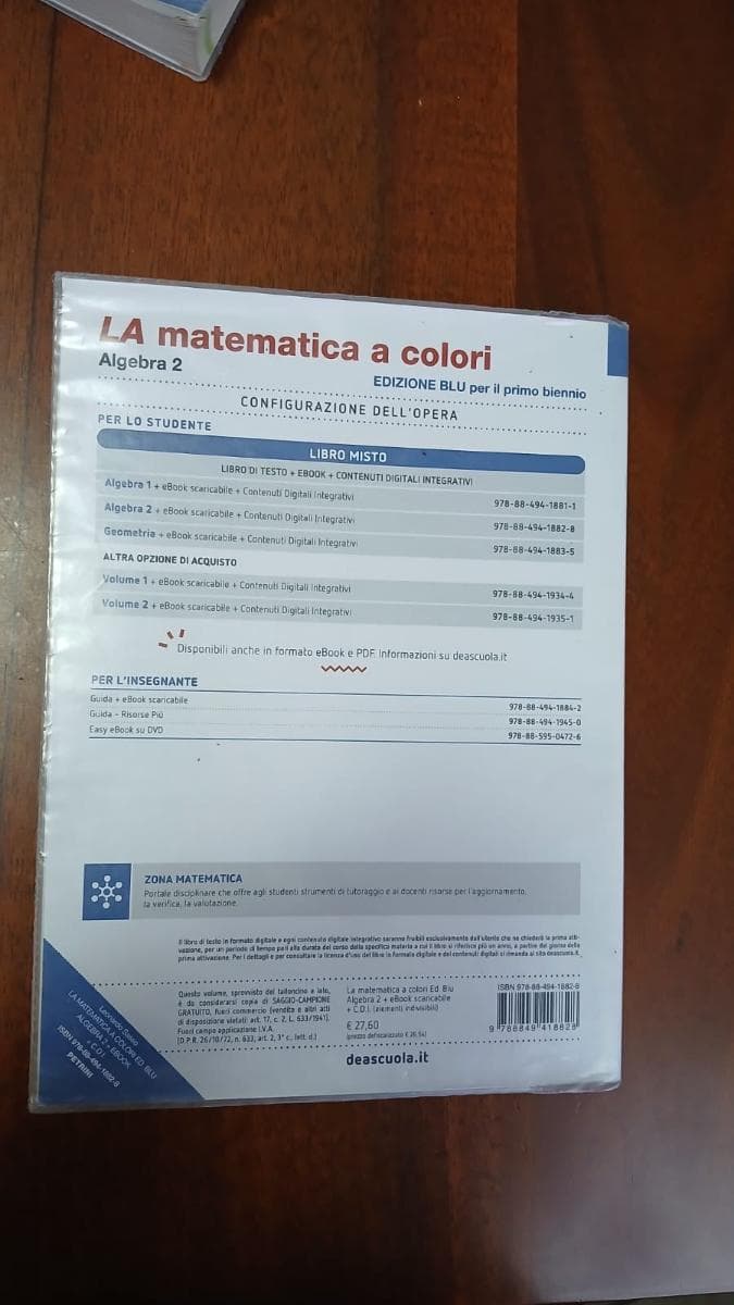 MATEMATICA A COLORI (LA) EDIZIONE BLU ALGEBRA 2 + EBOOK - foto 2