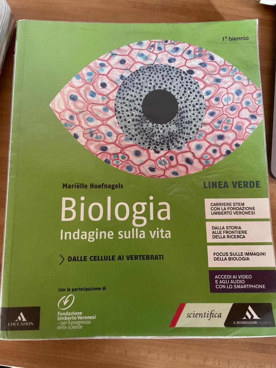 Biologia indagine sulla vita - DALLE CELLULE AI VERTEBRATI - foto 1