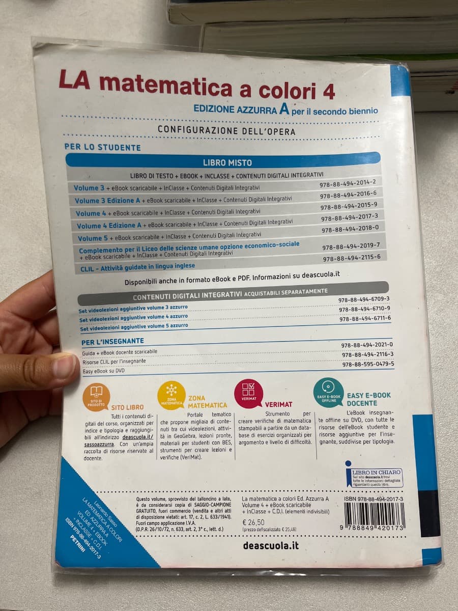 MATEMATICA A COLORI (LA) EDIZIONE AZZURRA VOLUME 4A + EBOOK - foto 2
