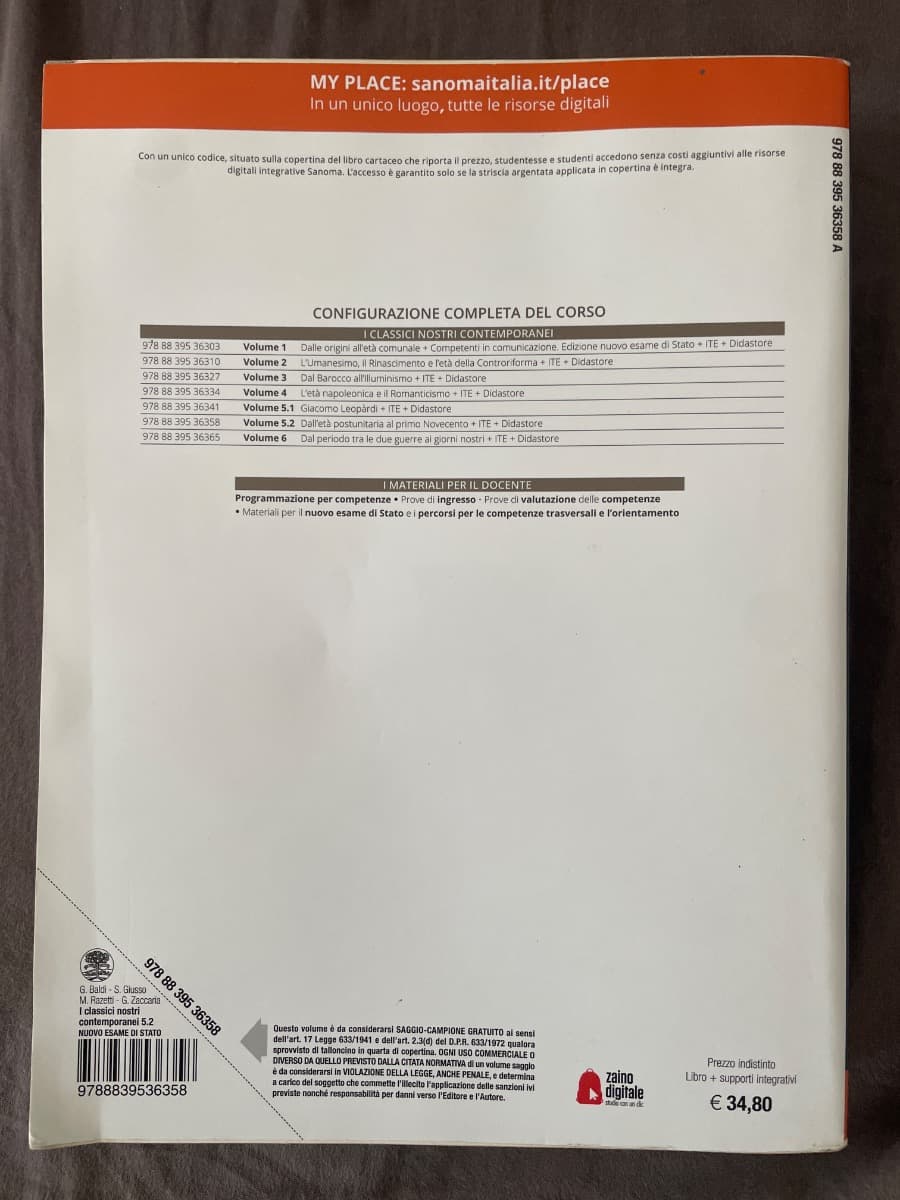 CLASSICI NOSTRI CONTEMPORANEI 5.2 EDIZIONE NUOVO ESAME DI STATO (I) - foto 2