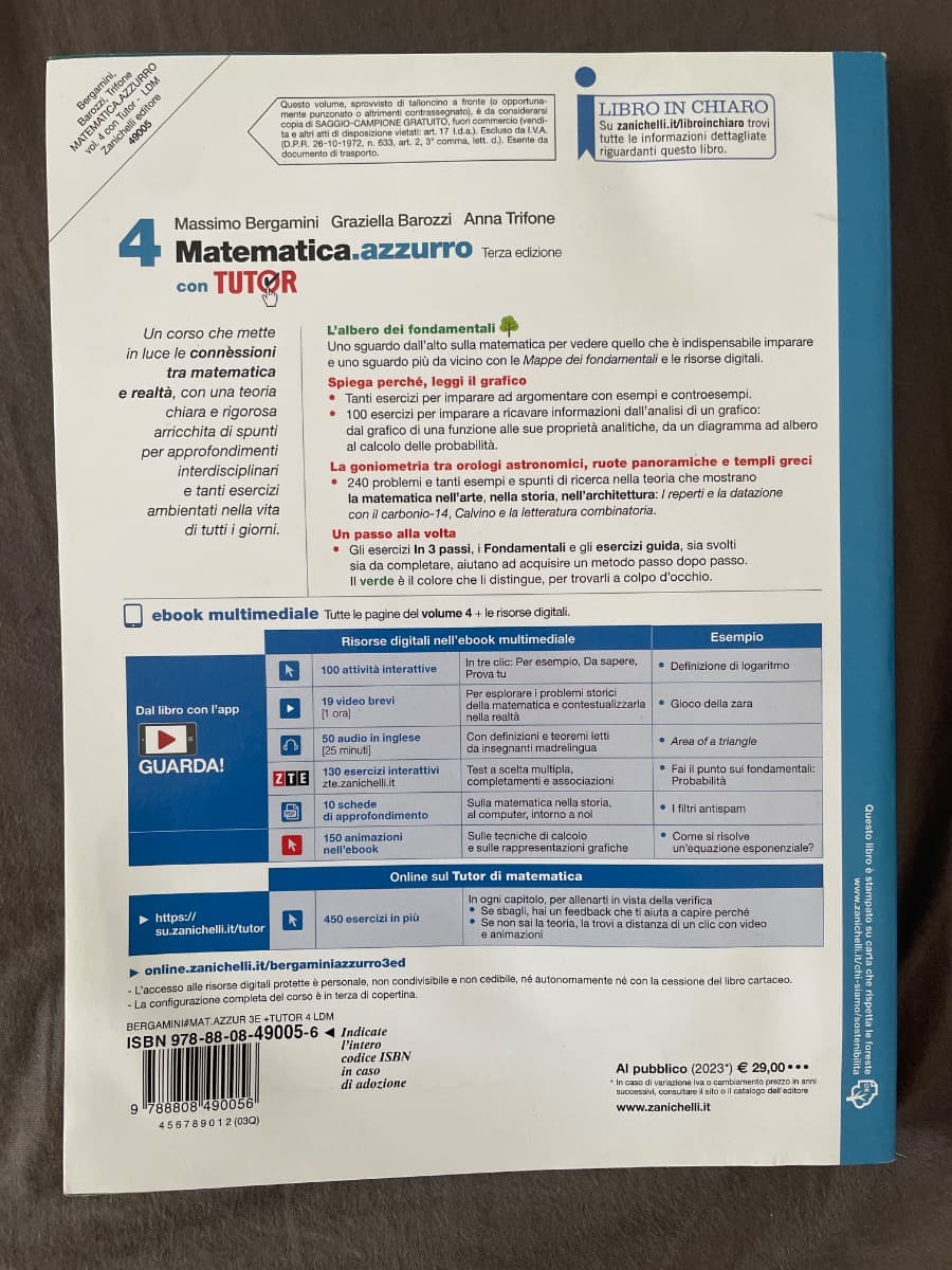 MATEMATICA.AZZURRO 3ED. - VOL. 4 CON TUTOR (LDM) - foto 2