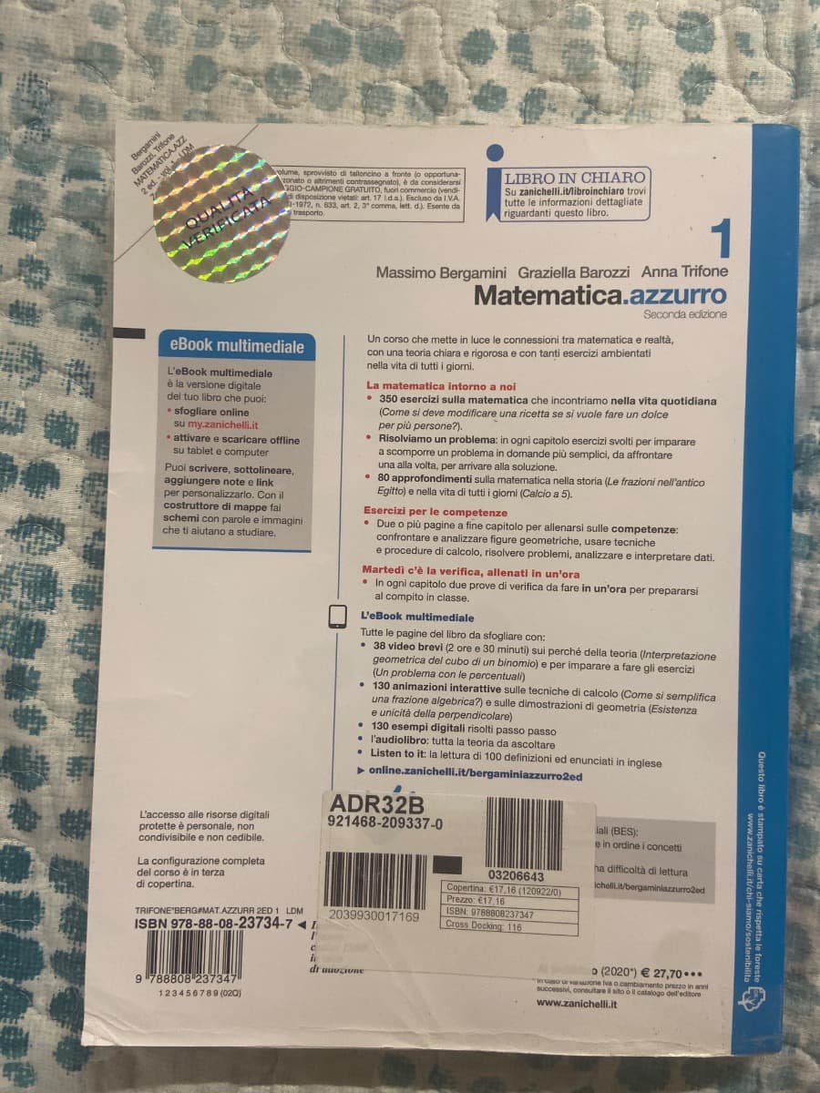 MATEMATICA.AZZURRO 2ED. - VOLUME 1 (LDM) - foto 2