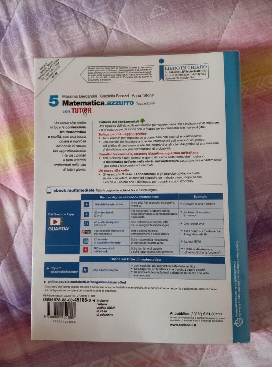 MATEMATICA.AZZURRO 3ED. - VOL. 5 CON TUTOR (LDM) - foto 2