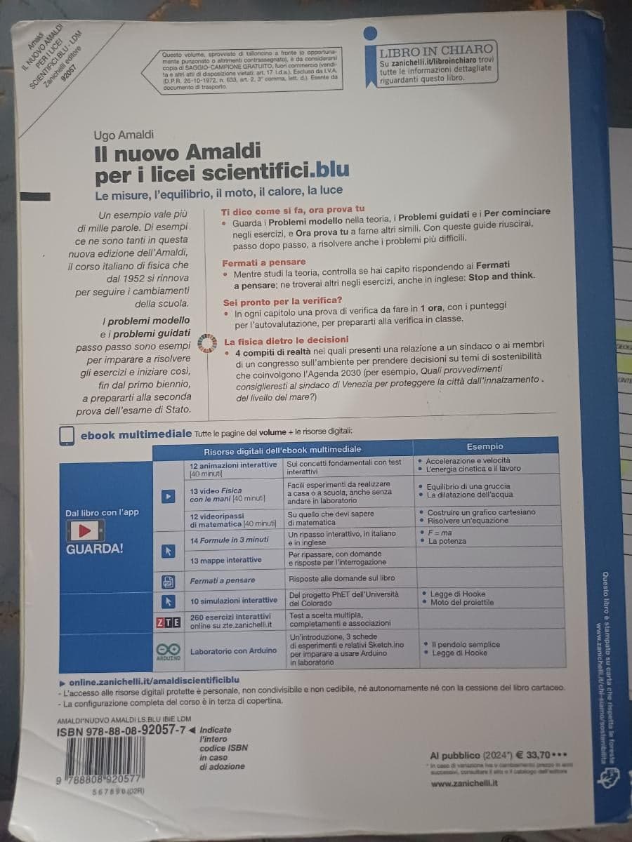 NUOVO AMALDI PER I LICEI SCIENTIFICI.BLU (IL) - VOL. PRIMO BIENNIO (LDM) - foto 2