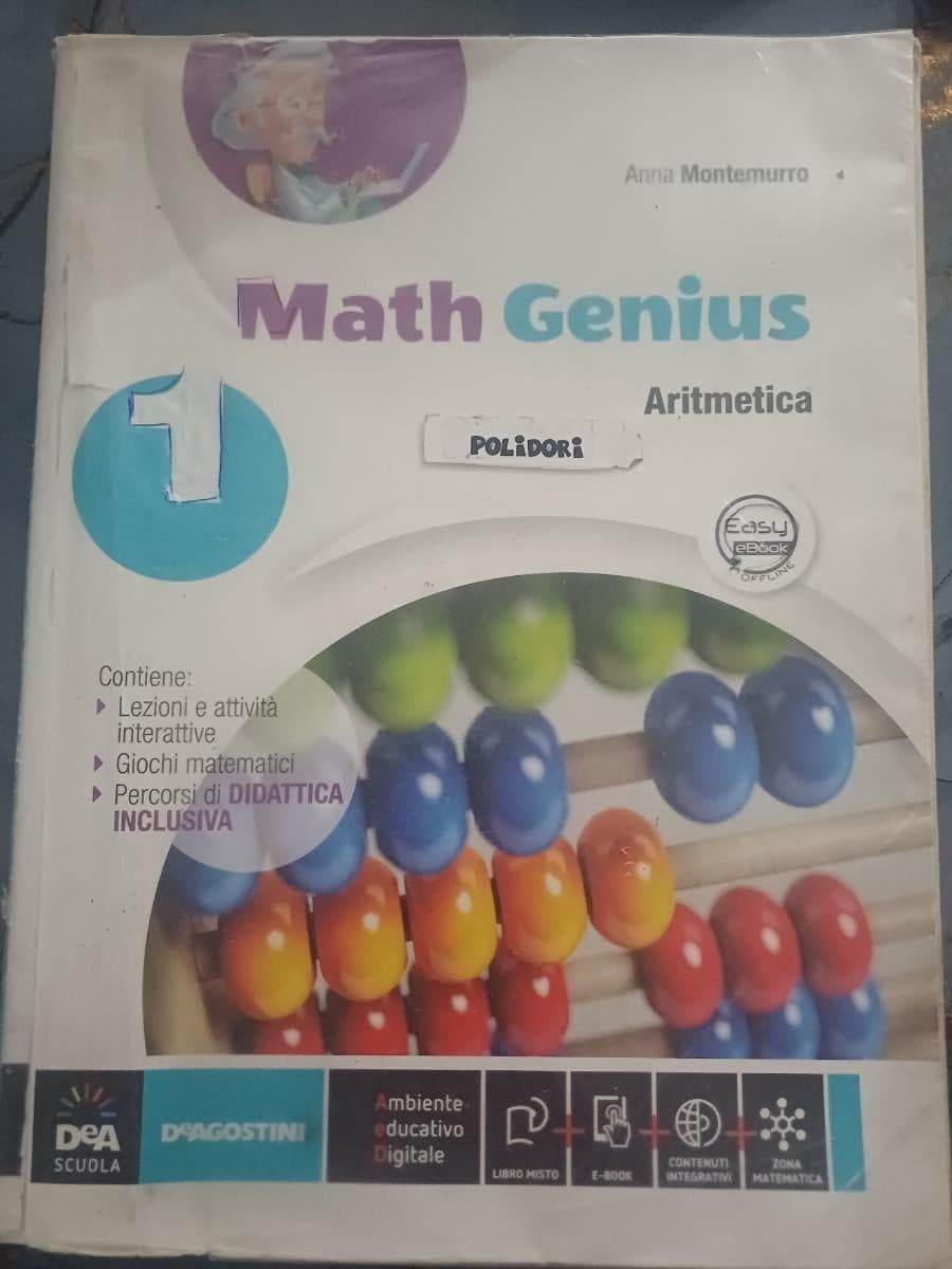 MATH GENIUS ARITMETICA 1 + GEOMETRIA 1 + EBOOK (ANCHE SU DVD) - foto 1