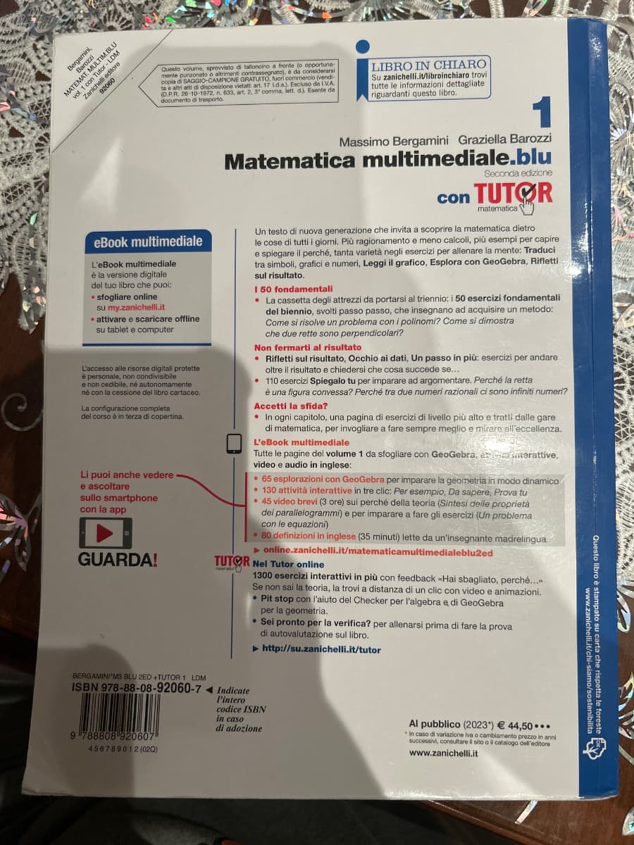 MATEMATICA MULTIMEDIALE.BLU - VOLUME 1 CON TUTOR (LDM) - foto 2