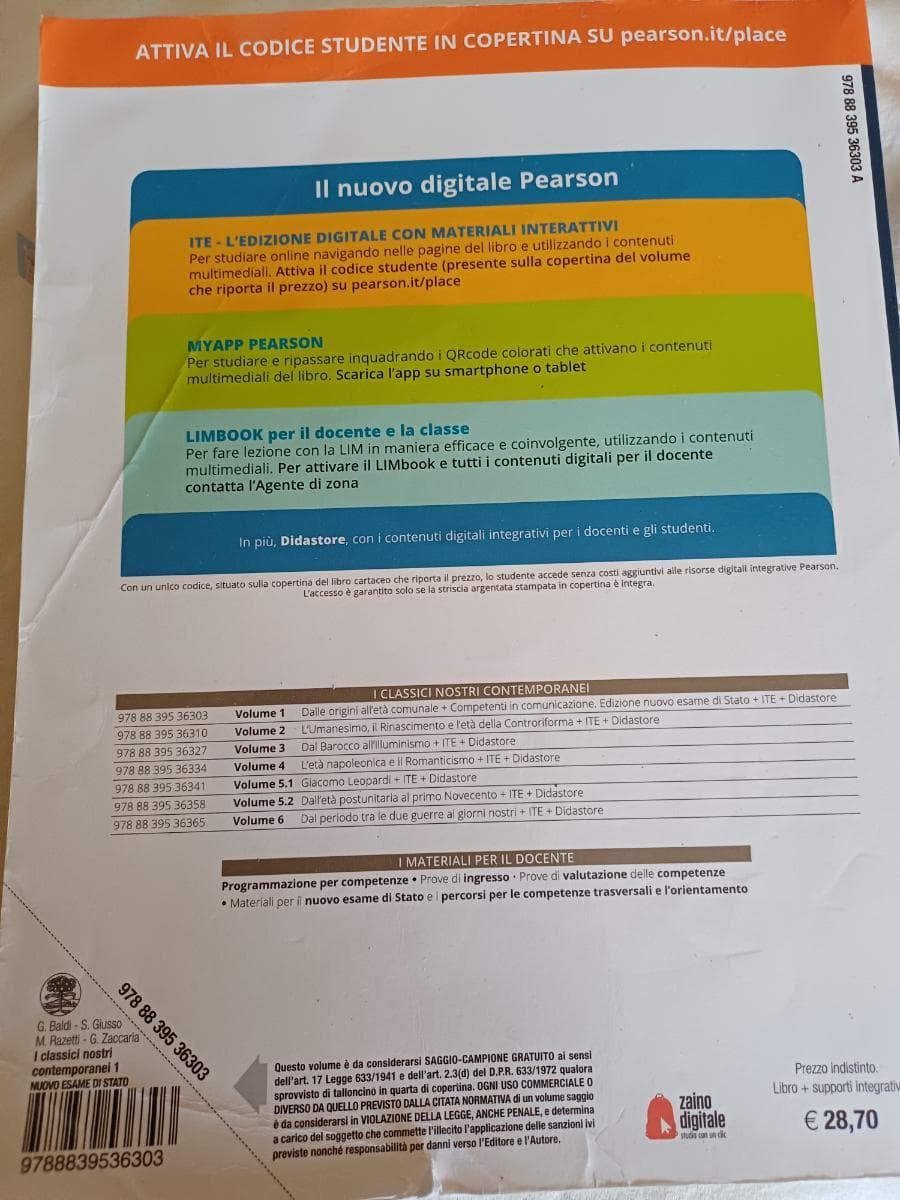 CLASSICI NOSTRI CONTEMPORANEI 1 EDIZIONE NUOVO ESAME DI STATO (I) - foto 2