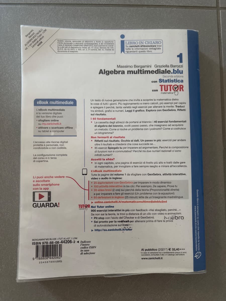 MATEMATICA MULTIMEDIALE.BLU - VOLUME ALGEBRA CON STATISTICA 1 CON TUTOR (LDM) - foto 2