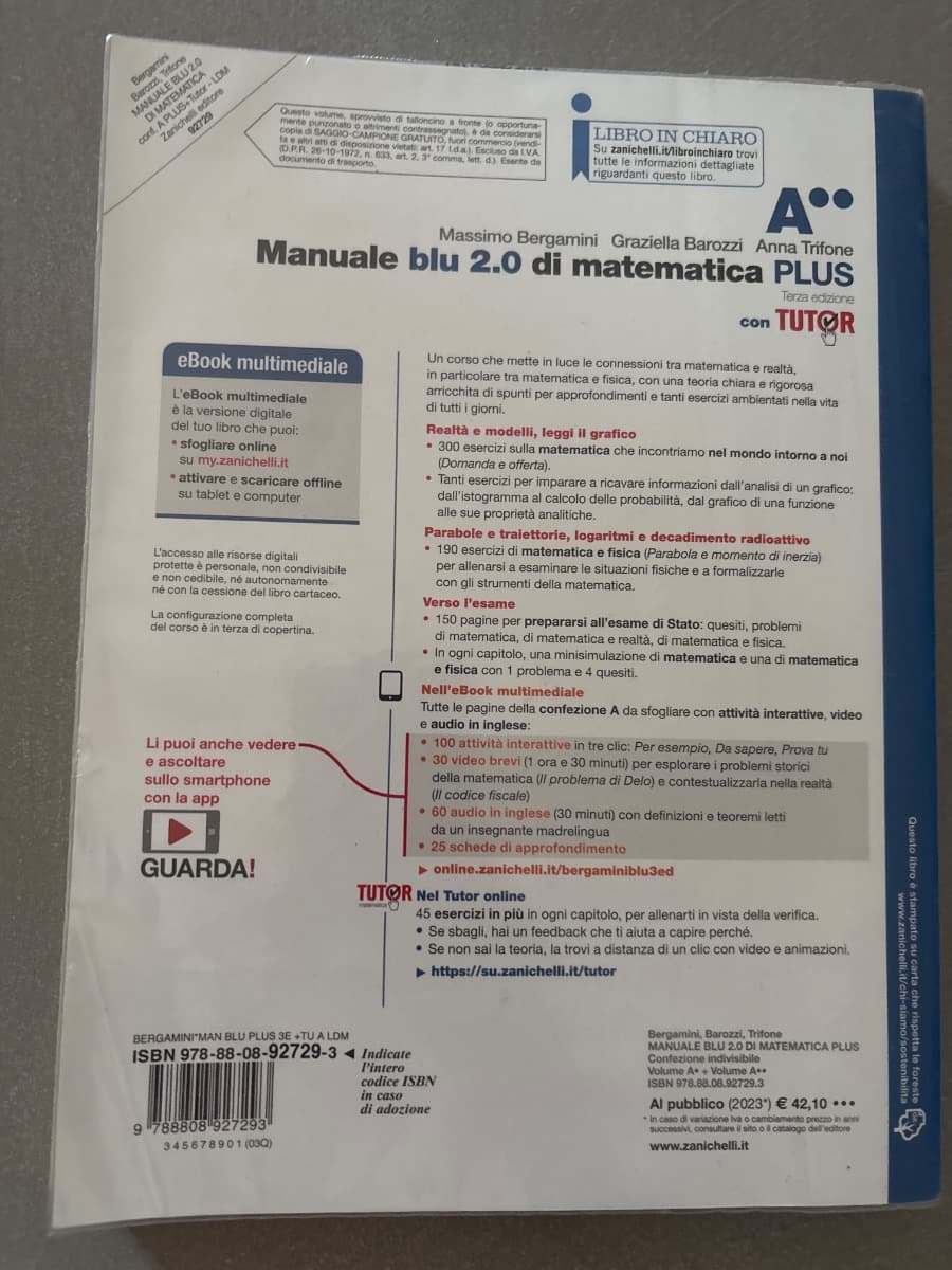 MANUALE BLU 2.0 DI MATEMATICA 3ED. - CONF. A PLUS CON TUTOR (LDM) - foto 2