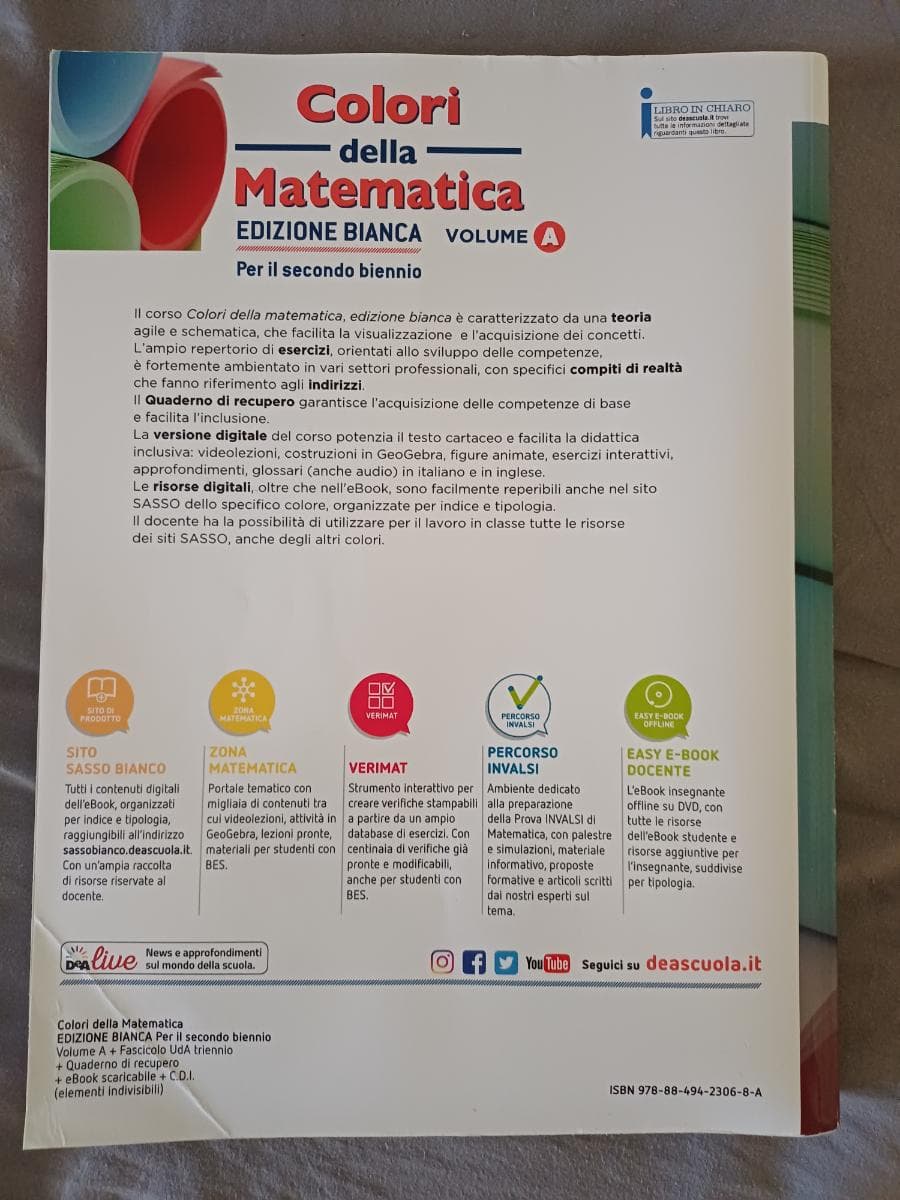 COLORI DELLA MATEMATICA - EDIZIONE BIANCA VOLUME A + QUADERNO + EBOOK - foto 2