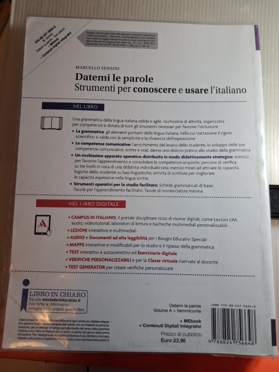DATEMI LE PAROLE STRUMENTI PER CONOSCERE E USARE L'ITALIANO - foto 2