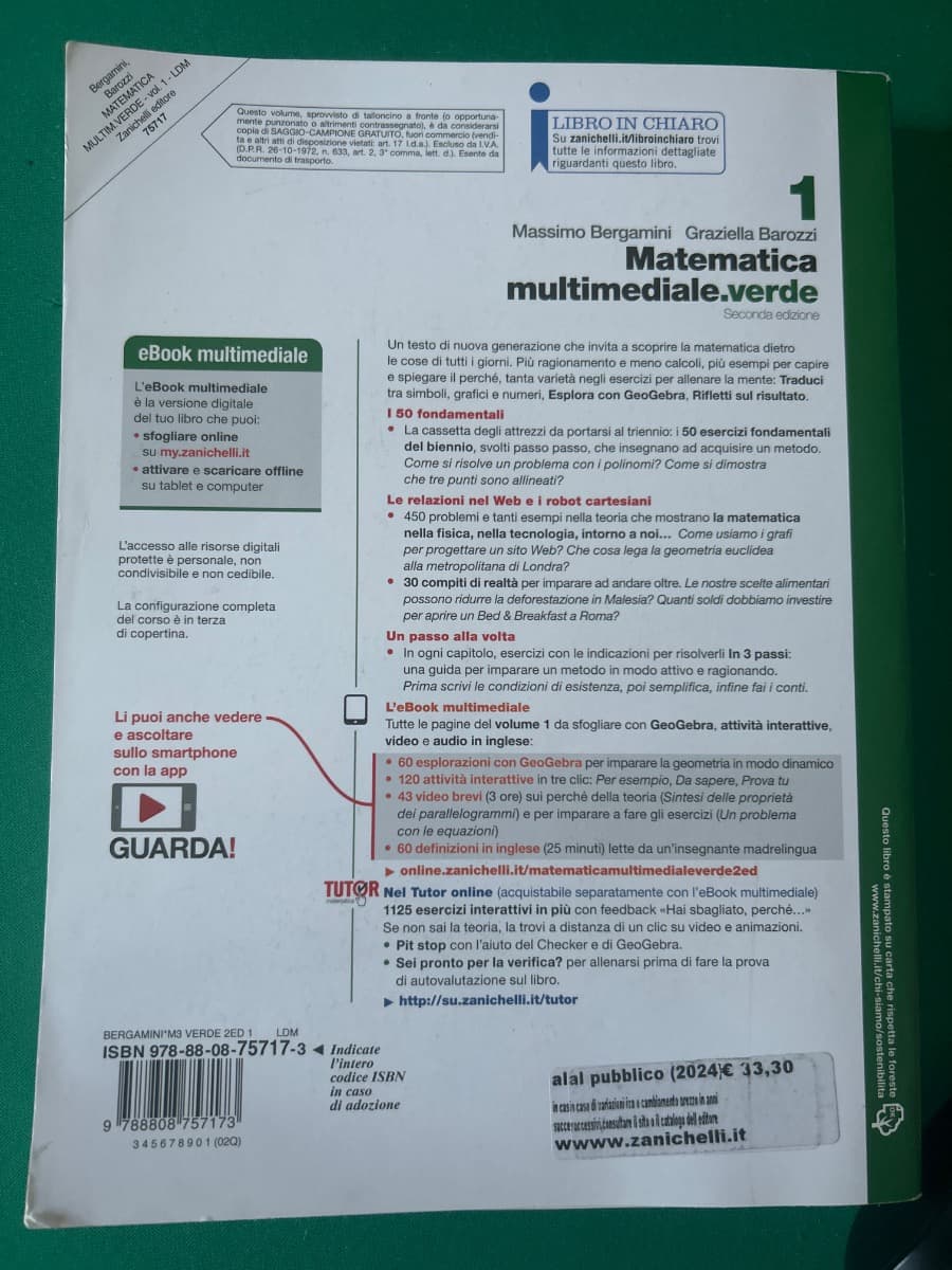 MATEMATICA MULTIMEDIALE.VERDE 2ED. - VOL. 1 (LDM) - foto 2