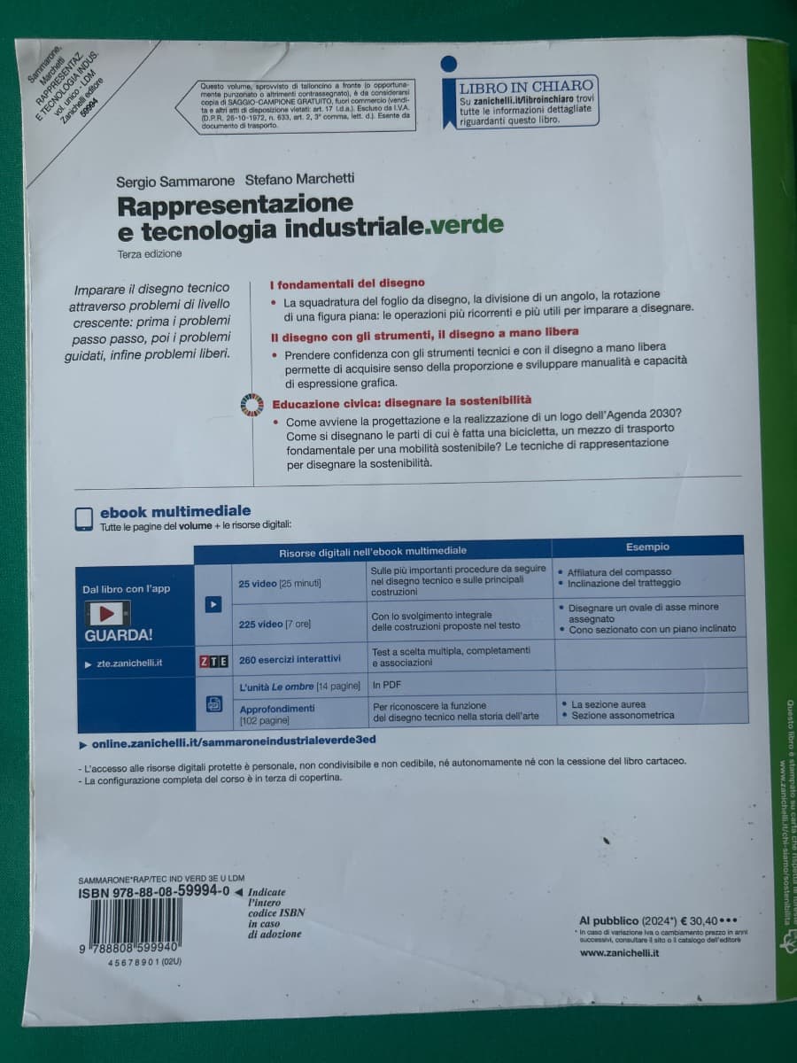 RAPPRESENTAZIONE E TECNOLOGIA INDUSTRIALE.VERDE 3ED - VOLUME U (LDM) - foto 2